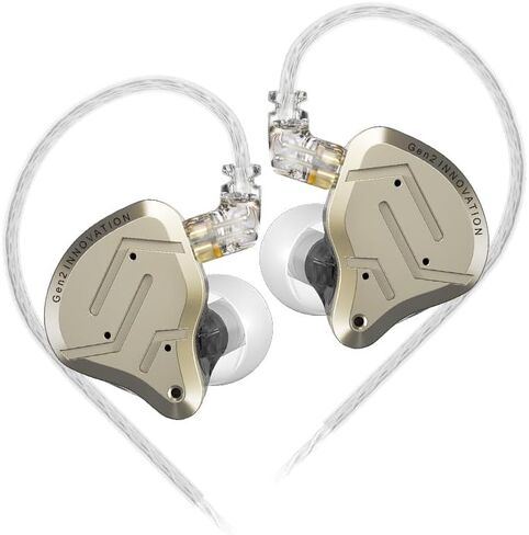 Linsoul KZ ZSN Pro Dual Driver 1BA+1DD Hybrid Metal Earphones HiFi in-Ear Monitor with Detachable 2Pin Cable, Zin Alloy Panel (with Mic, Black) in Saudi Arabia