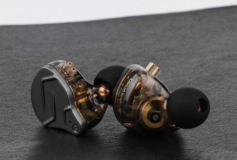 Linsoul KZ ZSN Pro Dual Driver 1BA+1DD Hybrid Metal Earphones HiFi in-Ear Monitor with Detachable 2Pin Cable, Zin Alloy Panel (with Mic, Black) in Saudi Arabia