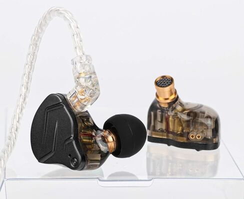 Linsoul KZ ZSN Pro Dual Driver 1BA+1DD Hybrid Metal Earphones HiFi in-Ear Monitor with Detachable 2Pin Cable, Zin Alloy Panel (with Mic, Black) in Saudi Arabia