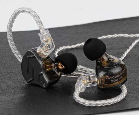 Linsoul KZ ZSN Pro Dual Driver 1BA+1DD Hybrid Metal Earphones HiFi in-Ear Monitor with Detachable 2Pin Cable, Zin Alloy Panel (with Mic, Black) in Saudi Arabia