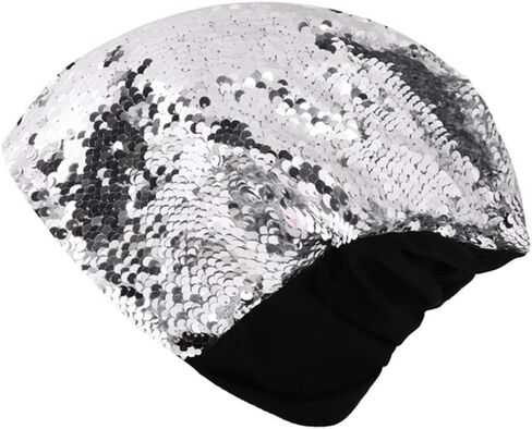 Women Sequin Beanie Hat Crochet Warmer Cap Skiing Snowboarding Winter Hats for Girls in Saudi Arabia