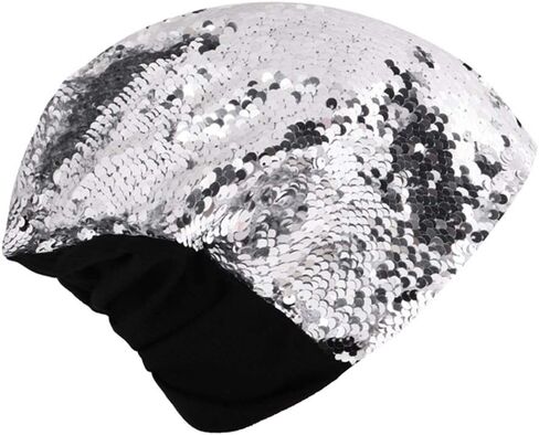 Women Sequin Beanie Hat Crochet Warmer Cap Skiing Snowboarding Winter Hats for Girls in Saudi Arabia