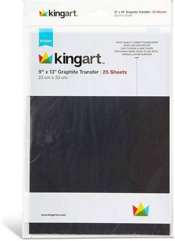 ورق نقل جرافيت KINGART™، مقاس 9 × 13 بوصة، 25 ورقة، ورق كربون مشمع للتتبع in Saudi Arabia