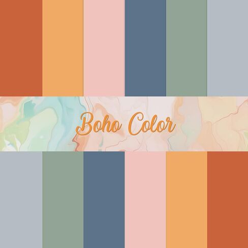 AnyDesign 60 ورقة 8.5 × 11 بوصة بوهو ورق سميك بطاقات ورقية فارغة ملونة ورق قصاصات ملون للمطبوعات DIY الفنون والحرف اليدوية وصنع اللوازم المدرسية والمكتبية المنزلية in Kuwait