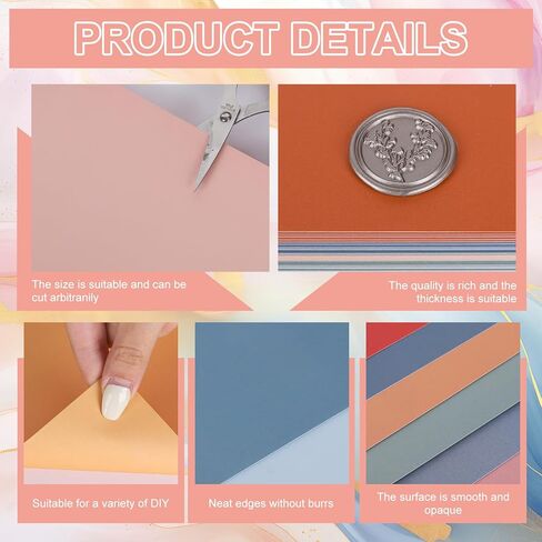 AnyDesign 60 ورقة 8.5 × 11 بوصة بوهو ورق سميك بطاقات ورقية فارغة ملونة ورق قصاصات ملون للمطبوعات DIY الفنون والحرف اليدوية وصنع اللوازم المدرسية والمكتبية المنزلية in Kuwait