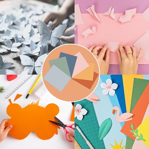 AnyDesign 60 ورقة 8.5 × 11 بوصة بوهو ورق سميك بطاقات ورقية فارغة ملونة ورق قصاصات ملون للمطبوعات DIY الفنون والحرف اليدوية وصنع اللوازم المدرسية والمكتبية المنزلية in Kuwait