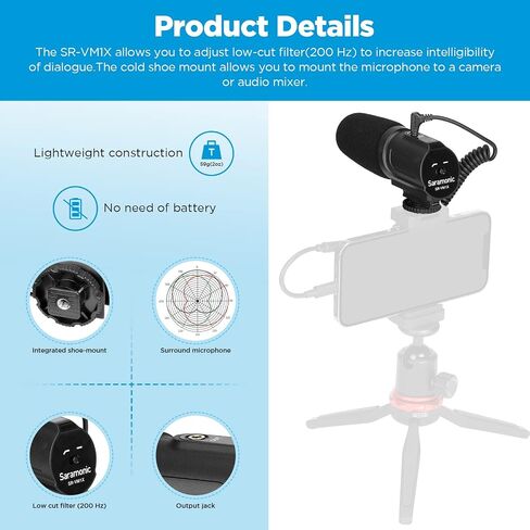 Saramonic Ultra-Compact On-Camera Shotgun Microphone for Recording Audio in Saudi Arabia