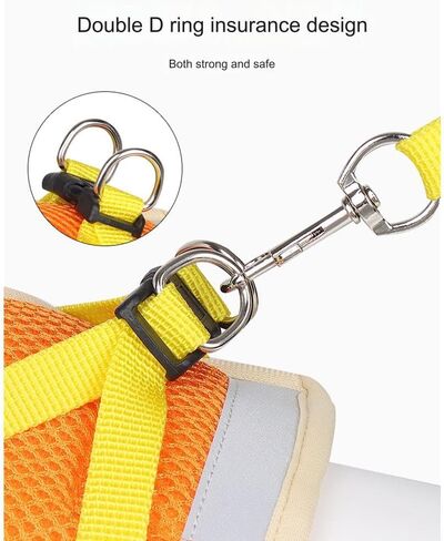 Dog Harness for Small Medium Dogs,No Pull Puppy Harness and Leash Set, Step in Vest Harness for Small Dogs,Adjustable Mesh Dog Harness Puppy Kittens (Orange, L) in Saudi Arabia