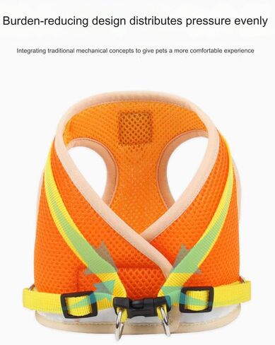 Dog Harness for Small Medium Dogs,No Pull Puppy Harness and Leash Set, Step in Vest Harness for Small Dogs,Adjustable Mesh Dog Harness Puppy Kittens (Orange, L) in Saudi Arabia