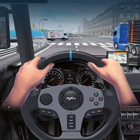 PXN V9 Gaming Steering Wheels, 270/900° Driving Sim Racing Wheel, with Racing Shifters Paddle, 3-pedal Pedals and Gear lever Bundle for Xbox Series X|S, PS3, PS4, PC, Xbox One, NS(Used - Like New) in Kuwait