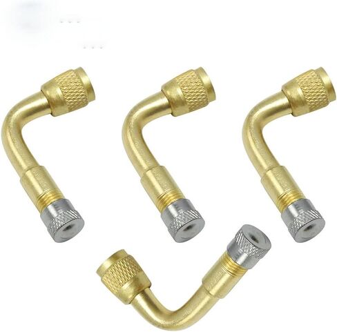 4 Pack Valve Extender, 90° Tire Valve Extension Adapter, Valve Metal Rod, Suitable for Car Motorcycle Scooter in Saudi Arabia