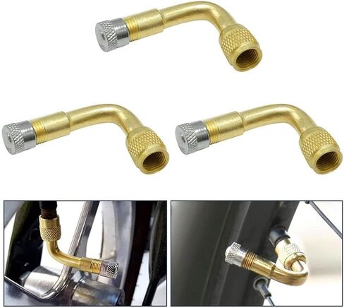 4 Pack Valve Extender, 90° Tire Valve Extension Adapter, Valve Metal Rod, Suitable for Car Motorcycle Scooter in Saudi Arabia