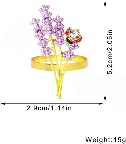 Purple Lavender Napkin Rings Set of 6,Bling Gold Metal Napkin Ring Holders foTable Decorations, Dinner, Wedding, Party, DIY Decoration, Delicate Serviette Buckles Decor Favor (Lavender-6pc) in Saudi Arabia