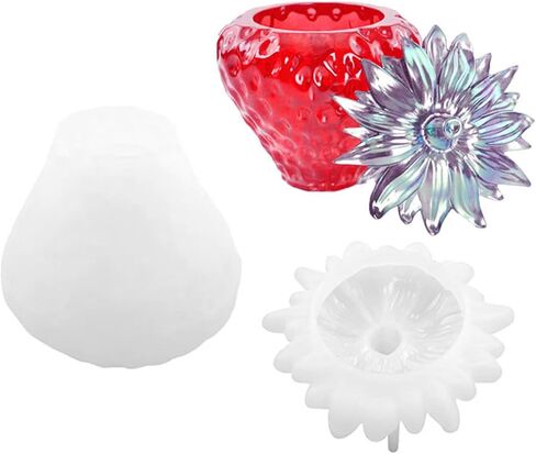 2PCS Storage Box with Lids Candle Jar Molds Set, Tea Light Candle Holder Silicone Molds for Resin, Round Shape Tealight Candle Molds for Epoxy Casting DIY Projects in Saudi Arabia