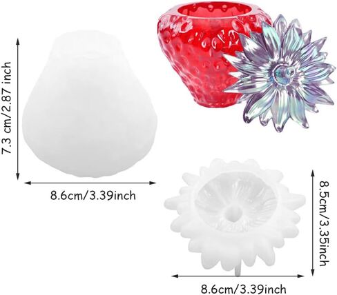 2PCS Storage Box with Lids Candle Jar Molds Set, Tea Light Candle Holder Silicone Molds for Resin, Round Shape Tealight Candle Molds for Epoxy Casting DIY Projects in Saudi Arabia