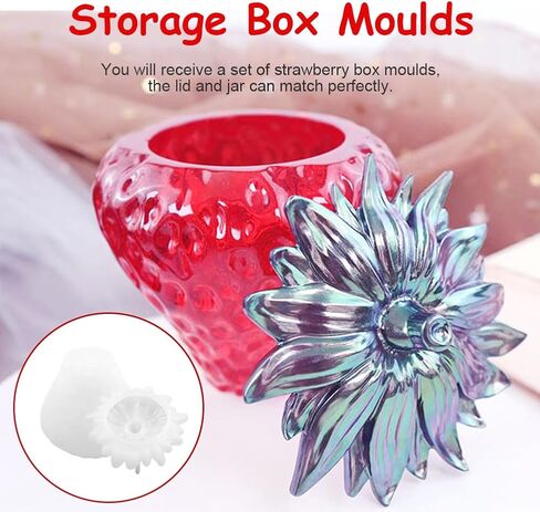 2PCS Storage Box with Lids Candle Jar Molds Set, Tea Light Candle Holder Silicone Molds for Resin, Round Shape Tealight Candle Molds for Epoxy Casting DIY Projects in Saudi Arabia