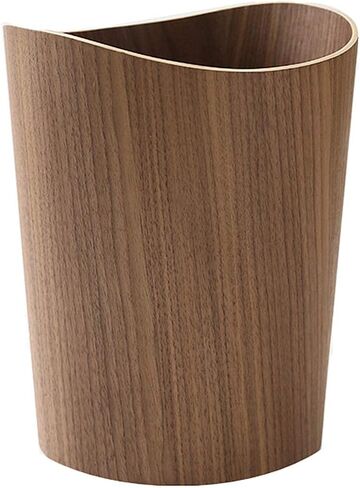 Wood Trash Can, Round Stackable Wastebasket, Natural Wood Garbage Recycling Bin for Bathrooms, Powder Rooms, Kitchens, Home Offices (B-Light Wood) in Saudi Arabia