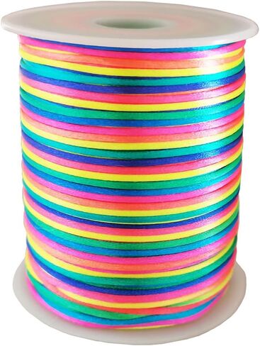 328Feet Rainbow Nylon String Cord for Hair Braids Locs Twists 1.5mm Satin Thread for Beading Bracelet Necklace Jewelry Making DIY Craft Chinese Knot Macrame Cord in Kuwait