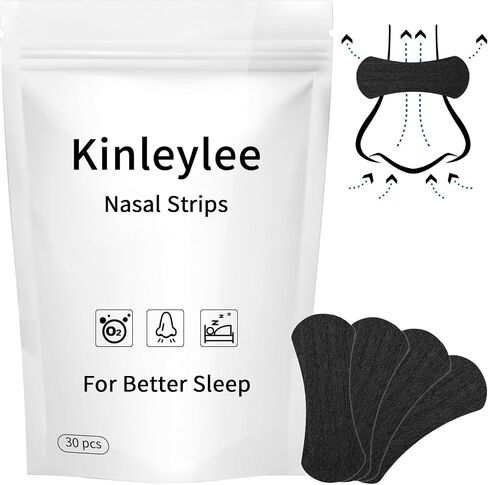 Nasal Strips for Snoring, Stretchable Sleeping Nose Tape for Day & Night- Black Nose Strips for Breathing-Upgraded Matierial No Latex Breathable Bamboo Silk Extra Strength-30 Count 1 Month Supply in Saudi Arabia