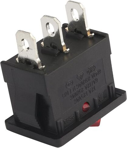 Uxcell 5 قطعة SPST 3P 2 موقف I/O ضوء LED أحمر قارب على إيقاف تبديل الروك التبديل على إيقاف التيار المتناوب 12A/125 فولت ، 6A/12A 250 فولت in Saudi Arabia