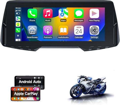 Spedal CL876L شاشة Apple CarPlay وAndroid Auto اللاسلكية للدراجات النارية، IPX7 مقاومة للماء، Siri & Google Voice Control in Kuwait