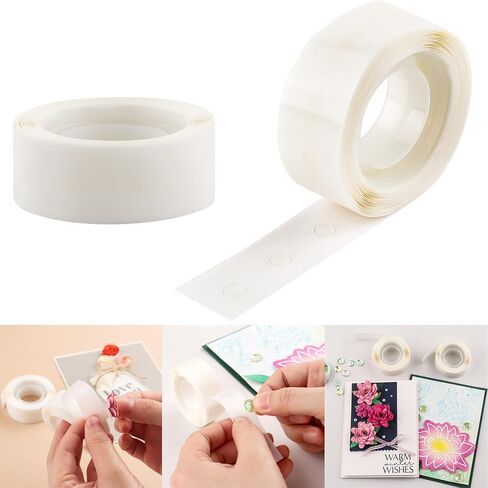 600PCS Point Dots Balloon Glue Removable Adhesive Point Tape, 2Rolls Double Sided Dots Stickers for Craft Wedding Decoration,Ultra Thin Adhesive Dots,Permanent Sticky DIY Craft Dots 1/8in (3mm) in Saudi Arabia