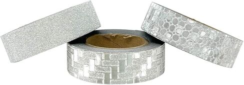 allydrew Glitter and Shine Washi Tapes Decorative Masking Tapes (Set of 3), Gold Glitz and Snake Print in Saudi Arabia