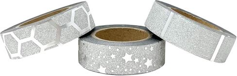 allydrew Glitter and Shine Washi Tapes Decorative Masking Tapes (Set of 3), Gold Glitz and Snake Print in Saudi Arabia