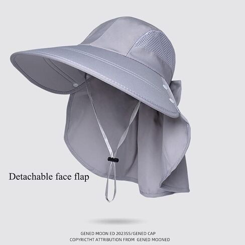 Women Sun Fishing Hats Wide Brim UV Protection Foldable Ponytail Summer Hat with Detachable Flap in Saudi Arabia