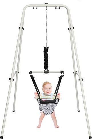 سترة أطفال 2 في 1 مع حامل، زنبرك ممتاز، للرضع من عمر 6 إلى 12 شهر، سهلة الطي والتخزين، رمادي in Kuwait