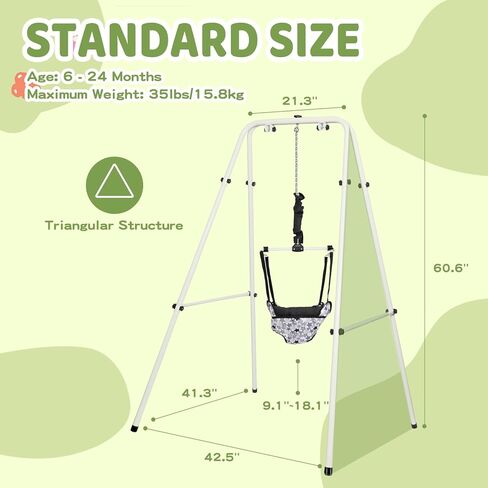 سترة أطفال 2 في 1 مع حامل، زنبرك ممتاز، للرضع من عمر 6 إلى 12 شهر، سهلة الطي والتخزين، رمادي in Kuwait