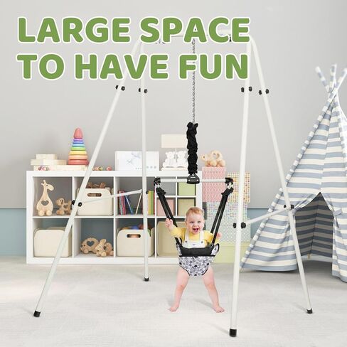 سترة أطفال 2 في 1 مع حامل، زنبرك ممتاز، للرضع من عمر 6 إلى 12 شهر، سهلة الطي والتخزين، رمادي in Kuwait