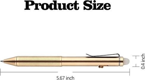 SMOOTHERPRO Erasable Solid Brass Bolt Action Pen,Weighted Heavy Pen Compatible with Pilot FriXion Refill,Durable Pen Clip for EDC Pocket Business Collection Retro(EAP02-GD) in Saudi Arabia