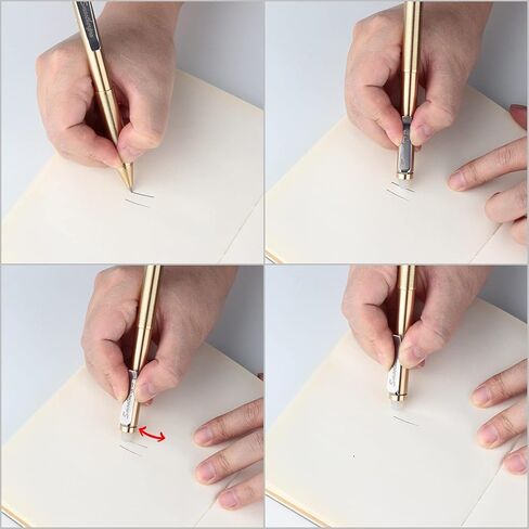 SMOOTHERPRO Erasable Solid Brass Bolt Action Pen,Weighted Heavy Pen Compatible with Pilot FriXion Refill,Durable Pen Clip for EDC Pocket Business Collection Retro(EAP02-GD) in Saudi Arabia