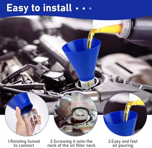 قمع زيت المحرك قفل قمع الزيت مع 12 حشية سدادة تصريف الزيت، مسامير أدوات مانعة للانسكاب للاستخدام في السيارات متوافقة مع تويوتا لكزس سكيون هايلاندر كورولا كامري RAV4 تاكوما in Kuwait