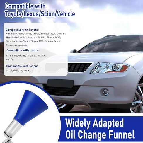 قمع زيت المحرك قفل قمع الزيت مع 12 حشية سدادة تصريف الزيت، مسامير أدوات مانعة للانسكاب للاستخدام في السيارات متوافقة مع تويوتا لكزس سكيون هايلاندر كورولا كامري RAV4 تاكوما in Kuwait