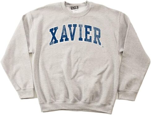 NCAA Xavier Musketeers 50/50 Blended 8-Ounce Vintage Arch Crewneck Sweatshirt in Saudi Arabia