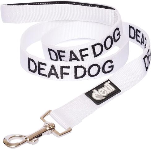 DEAF DOG White Color Coded 2 4 6 Foot Padded Dog Leash (No/Limited Hearing) PREVENTS Accidents By Warning Others of Your Dog in Advance (Standard Leash) in Saudi Arabia