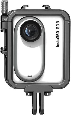 قفص بإطار من الألومنيوم مع حافظة من السيليكون للعدسة وواقي شاشة لجهاز Insta360 GO 3، حافظة معدنية متينة واقية مع حامل للأحذية الباردة (رقم الموديل 1) in Kuwait