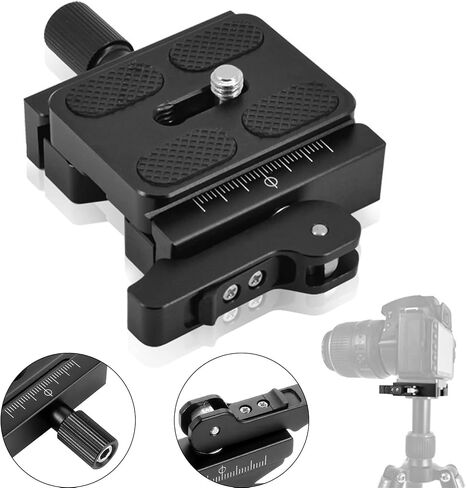 Pu50 Quick Release Plate Mount Adapter for Camera Tripod, Universal Quick Release Plate and Base with 1/4'' or 3/8'' Screw, Fit DSLR Camera Tripod Ball Head in Saudi Arabia