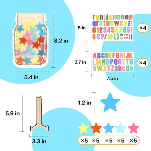 Star Reward Jar for Whiteboard Bulletin Board Decor Potty Training Reward Positive Behavior Chart for Kids Toddlers for Classroom Home Behavior Management Motivator Tool Supplies in Kuwait