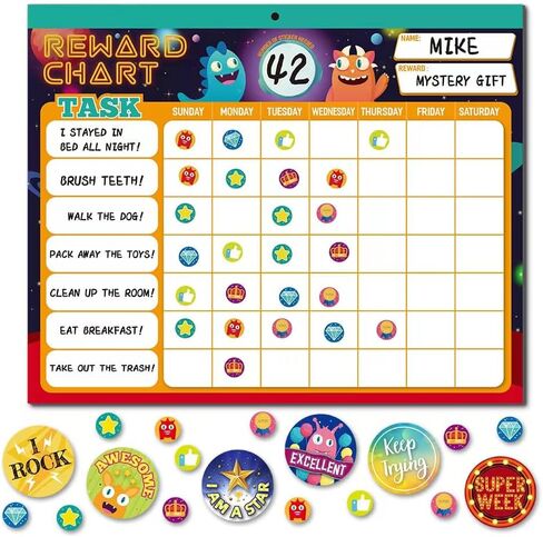 Behavior Chart for Kids at Home,26 Toddler Chore Chart 2800 Reward Stickers,Magnetic Chore Chart for Fridge,Motivate Responsibility & Potty Training & Good Habits in Kuwait