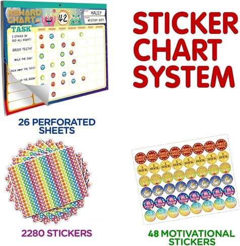 Behavior Chart for Kids at Home,26 Toddler Chore Chart 2800 Reward Stickers,Magnetic Chore Chart for Fridge,Motivate Responsibility & Potty Training & Good Habits in Kuwait