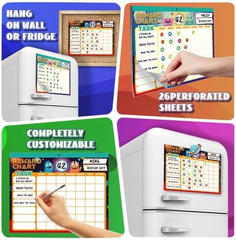 Behavior Chart for Kids at Home,26 Toddler Chore Chart 2800 Reward Stickers,Magnetic Chore Chart for Fridge,Motivate Responsibility & Potty Training & Good Habits in Kuwait