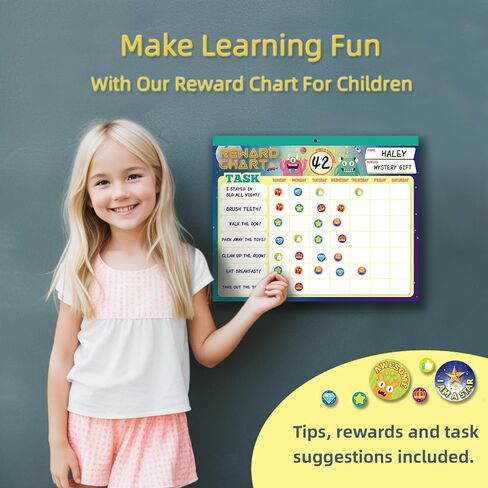 Behavior Chart for Kids at Home,26 Toddler Chore Chart 2800 Reward Stickers,Magnetic Chore Chart for Fridge,Motivate Responsibility & Potty Training & Good Habits in Kuwait