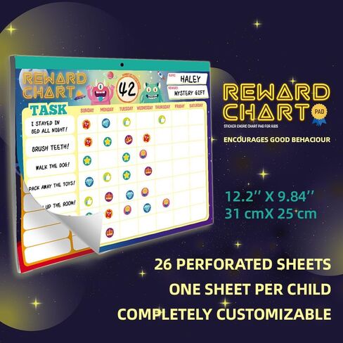 Behavior Chart for Kids at Home,26 Toddler Chore Chart 2800 Reward Stickers,Magnetic Chore Chart for Fridge,Motivate Responsibility & Potty Training & Good Habits in Kuwait