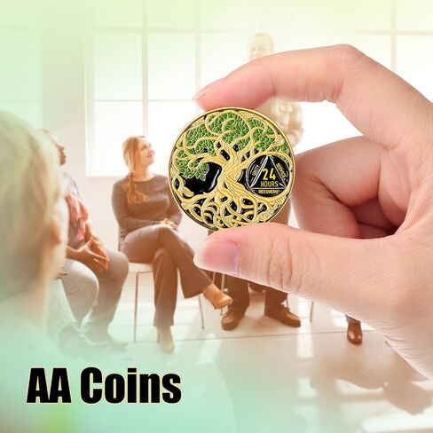 12 Pcs Sobriety Coin Sobriety Chip One Year AA Chips and Medallions Anniversary Sobriety Gifts for Men Women Alcoholics Anonymous Addiction Recovery Gift in Saudi Arabia