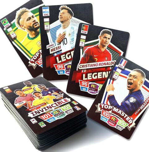 55 Black Soccer Trading Cards Star Cards Limited English Edition Soccer Cards Champions League Collection Cards Gifts for Kids Fans in Saudi Arabia