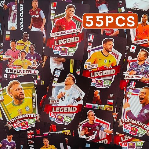 55 Black Soccer Trading Cards Star Cards Limited English Edition Soccer Cards Champions League Collection Cards Gifts for Kids Fans in Saudi Arabia
