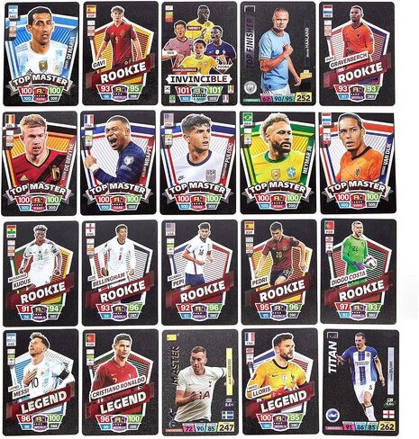 55 Black Soccer Trading Cards Star Cards Limited English Edition Soccer Cards Champions League Collection Cards Gifts for Kids Fans in Saudi Arabia